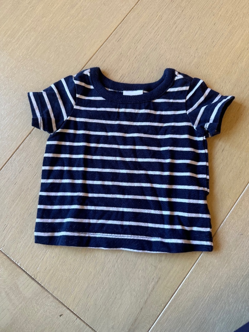 Hanna Andersson Navy Striped Baby Tee, 0–3M / 50cm